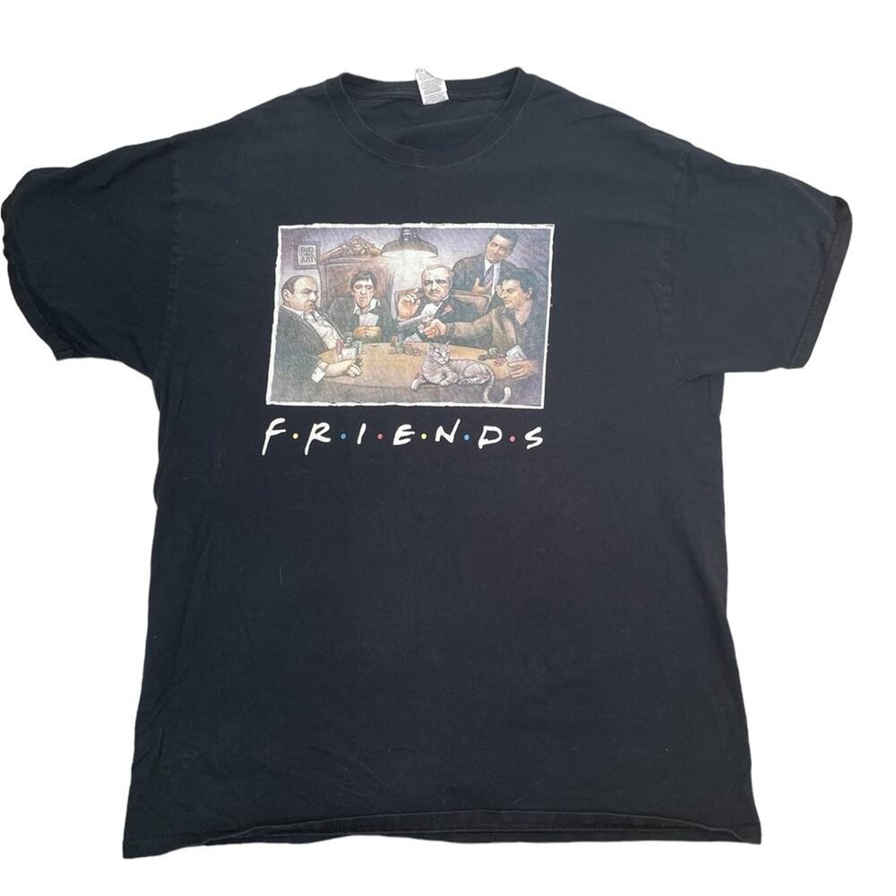 Fruit of the Loom T-Shirt Unisex L The Godfather FRIENDS Movie Graphic Tee Black